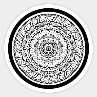 Black and white mandala Sticker